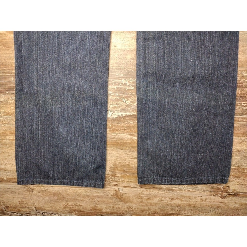 Micros Clothing Y2k Baggy Jeans Bootcut Dark Blue Denim Stud Pockets 36x32 90's - Picture 15 of 16